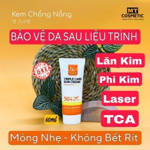 Kem chống nắng WSKIN TRIPLE CARE SUN CREAM SPF50+/PA++++ 60g mỏng nhẹ không bết rít và không nhờn dính Hàn Quốc
