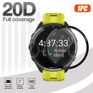 Zionia 1PC 20D HD Full Screen Curved Edge Full Coverage Protector Film for Garmin Forerunner 970 570 965 955 945 265 265S 255 255S Music 245 55 45 45S Venu SQ SQ2 3 3S 2 2S Plus Vivoactive 6 5 4 4S 3 Music Vivomove Trend Sport Lily 2 Lily2 Vivosmart 5