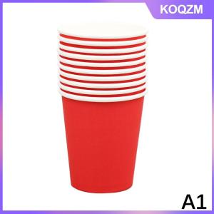 KOQZM 10PCS 9oz 250ml Solid Thick Paper Cup Disposable Cup Wedding Birthday Party Holiday Disposable Tableware