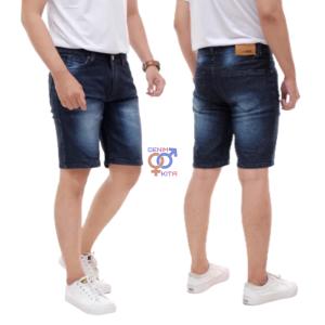 Celana Jeans Pendek Pria Polos Melar Ukuran Jumbo