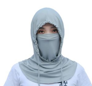 Ice Silk Balaclava Sun Hat with Neck Cover UV Protective Breathable Face Mask for Outdoor Riding