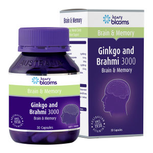 Viên Uống Bổ Não Henry Blooms Ginkgo and Brahmi 3000 Hỗ Trợ Tăng Tuần Hoàn Não 30 Viên / 60 Viên