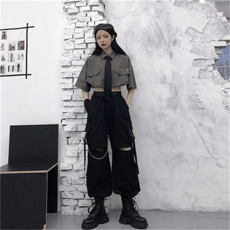 Fashion (Black)Lucyever Korean Fashion Wide Leg Pants Women 2023