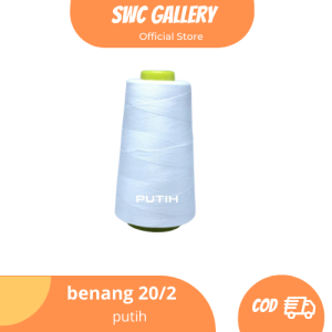 1 Pcs Benang Jahit 20/2 Katun Untuk Jeans Tas jaket Kulit warna putih