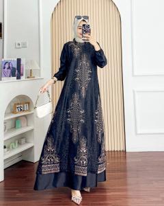 TERBARU!!!!!!!!!!! Gamis Amella Dress Velvet Mix  Brukat Premium/Gamis Kondangan Wanita Remaja Mewah Elegant/Gamis Muslim Wanita Remaja/Gamis Jumbo M - XL/Dress Bahan Velvet Mix Brukat Aplikasi Payet/Gamis Edisi Lebaran Terlaris