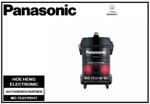 PANASONIC 1700W Tank Type Vacuum Cleaner MC-YL631RV47 / PANASONIC 18L Tank Vacuum Cleaner MC-YL778AV47 – Durable & Big Dust Capacity