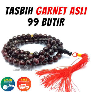 Tasbih Batu Garnet Asli Natural 99 Butir