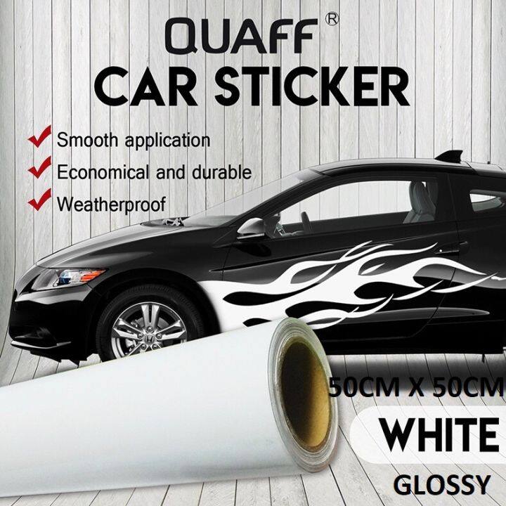 Car Sticker Vinyl White Glossy 50cm x 50cm | Lazada PH