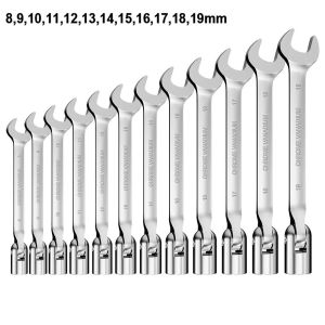PURETEN Torx Single-Head Wrench Rotatable Single-Head Dual-Purpose Wrench Tool 8-19 Torx Wrench