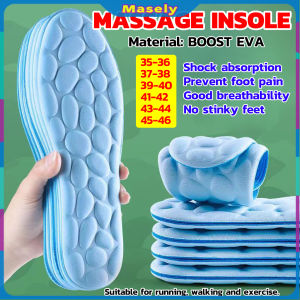 Masely Comfortable Massage Memory Foam Insole Pebbles Sole Breathable Shoe Cushion Sport Running