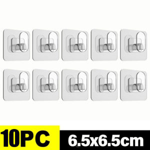 Feelife 10Pcs Enlarged and Thickeneded Strong Adhesive Hooks Bathroom Towel Hooks Door Back Hooks Waterproof and Traceless Universal Hooks Sturdy and Durable