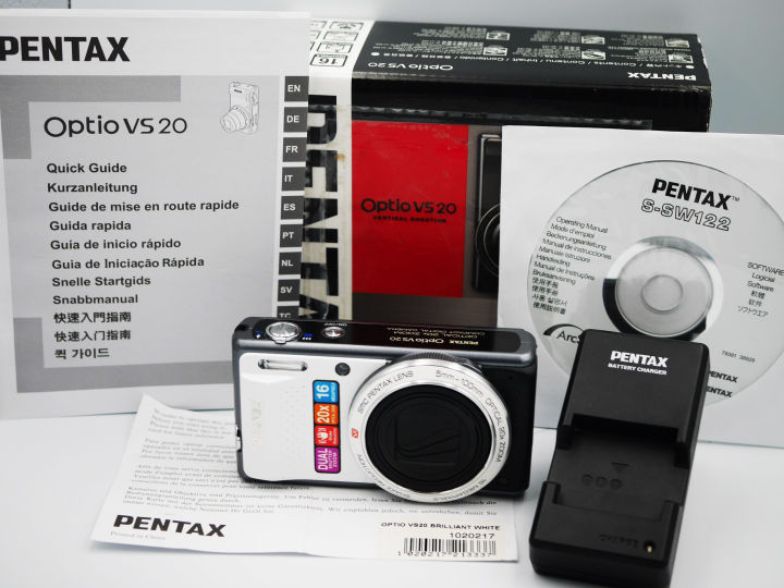 Pentax Optio VS20 Brilliant White Travel-Zoom Digital Camera in