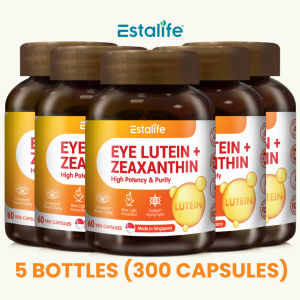 Estalife Lutein & Zeaxanthin Eye Health Supplement Support Eye Comfort Against Blue Light Exposure Plant Based 60 Vegetarian Capsules