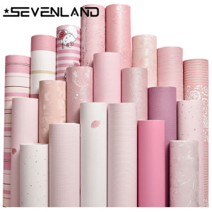 100cmx60cm Self adhesive PVC Waterproof Pink Wallpaper Home Decor For Living Room Bedroom Background Wall Stickers