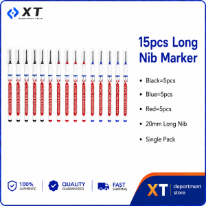 XT 20mm Long Tip Marker Pen for Deep Hole Marking Metal Perforating Multi-Purpose Long Nib Marker Pen Waterproof Construction Markers Marking Tool