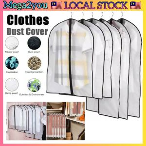 🔥LOCAL SELLER🔥Hanging Clothes Dust Cover Fabric Clothes Cover Dust/Plastic/Bag/Protector/Garment Bag Cover/Dress Sarung Baju Sangkut Gantung/Kot/Plastik Pelindung Baju Dust Cover Kalis Air Hujan Habuk Tanpa Debu 衣服衣物防尘袋罩
