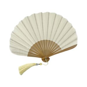 YRUQYS Solid Color Folding Hand Fan Bamboo Frame Cotton Linen Cloth Mini Shell Fan Gentle Design Portable Dance Fan Home Decoration