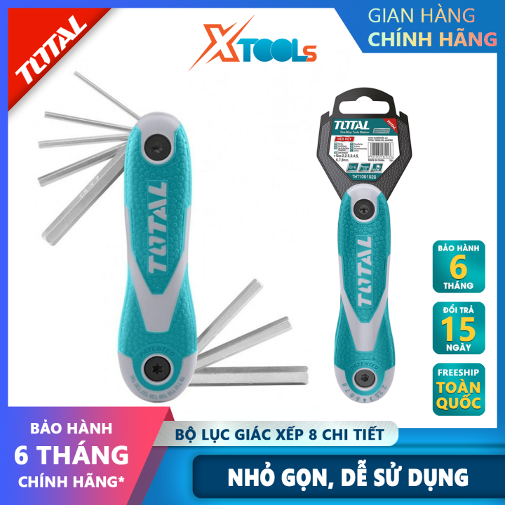 Bộ khóa lục giác đầu bằng dạng xếp 8 chi tiết Total THT1061826 | bộ 8 ...