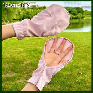 RAZIE BIN ถุงมือกันแดดป้องกันรังสียูวีสำหรับฤดูร้อนถุงมือแบบบางระบายอากาศได้ดีสำหรับผู้หญิงถุงมือปั่นจักรยานกีฬากลางแจ้ง