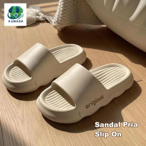 KUMADA Sandal Pria Sandal Dalam Ruangan Perabotan Rumah Rasa Tinggi Non-Slip PVC Beberapa Rumah Keren Sandal Wanita kasual Sandal