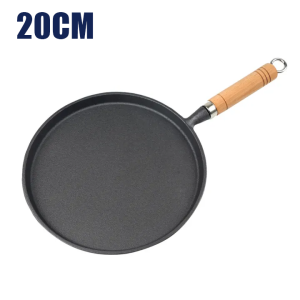 26cm Cast Iron Frying Pan Uncoated Non-stick Egg Pancake Pan Crepe Maker Steak Frying Pot Gas Induction Cooker