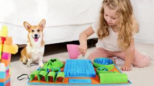 Vivifying Snuffle Mat for Dogs Interactive Dog Puzzle Toy for Boredom and Mental Stimulation Enrichment Feeding Game Sniff Mat Helps Slow Eating and Keep Busy