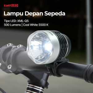 COD TaffLED Lampu Depan Sepeda LED Charger super Terang kelap kelip Klakson LED Cree XPG 1200mAh 250 Lumens - 7588