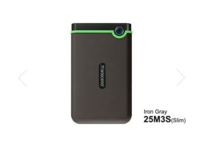 Transcend (มี2สี) HDD ฮาร์ดดิสก์พกพา 2TB Ext 2.5 TS2TSJ25M3S TS2TSJ25M3G (รุ่นกันกระแทก 3 ชั้น) USB3.1 Gen1 25M3
