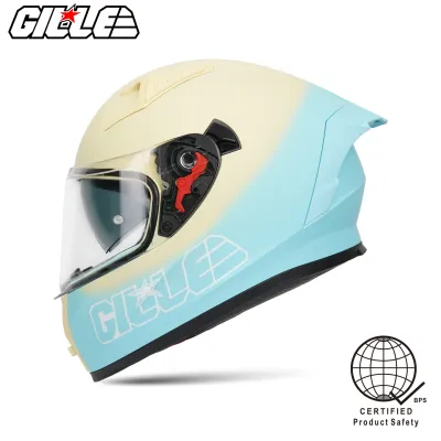 GILLE 135 GTS V1 Two Tone Design Motorcycle Helmet Full Face Dual Visor With Keychain