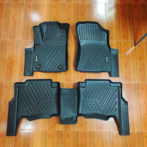 Thảm lót sàn NHỰA 5D TRÀN VIỀN xe Toyota Hilux 2016 - 2025 Thảm NHỰA TPE 5D đúc nguyên khối theo xe - 2 hàng