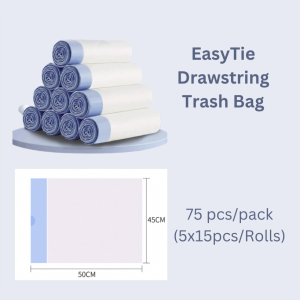 [SG INSTOCK] BUY 4 FREE 1| Metallocene Max Trash Bags (100pcs) | EasyTie Drawstring Trash Bags (75 pcs) | Garbage bags | DustbIn Bags Rubbish Bag