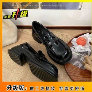 [Free Shipping] Thick-Soled WomenS Leather Shoes New Spring/Autumn Collection Retro JK Uniform Shoes Versatile Flats