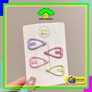 MI-C1288 Jepit Rambut Anak Isi 4 PCS Warna Warni / Jepit Tiptop Mini Bentuk Lucu / Hair Pin Jepitan