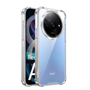 Redmi A3 Four-Corners Shockproof CasingFor Xiaomi Redmi A3 A3X A 3X RedmiA3 4G POCO C61 C 61 POCOC61 Transparent Phone Case Soft TPU+PC Drop Protection Clear Hard Back Cover