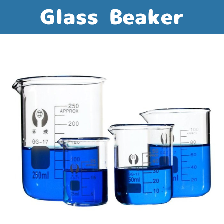 Glass Measuring Low Form Beaker Bikar Kaca Lab Glass Chemistry
