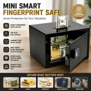Smart Fingerprint Safe Box with Coin Deposit Fingerprint Piggy Bank Safe for Birthday Gifts