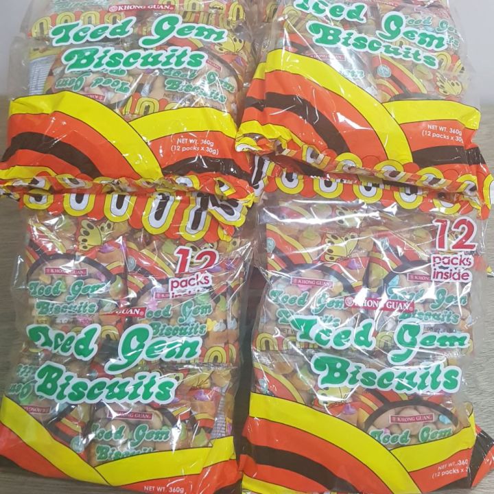 Khong Guan Iced Gem Biscuit 30gms X 12 Packs X 10 Bags Lazada Ph 