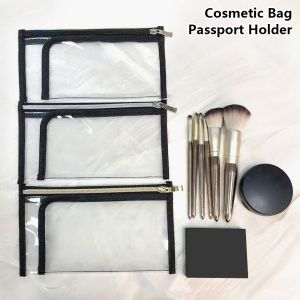 UNMEGONI 1Pcs Transparent Cosmetic Bag Waterproof PVC Document Storage Bag Durable Travel Toiletry Bag