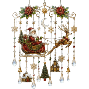 MAOMEI HOUSE Acrylic Chuông gió Giáng sinh Ông già Noel Người Tuyết Nai Sừng Tấm Đồ trang trí treo Giáng sinh Không khí lễ hội Suncatcher Chuông gió phẳng 2D Giáng sinh