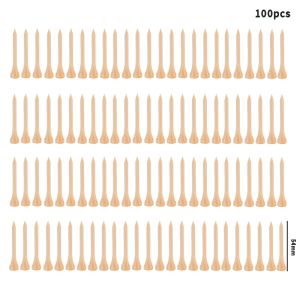 100PCS Golf Tees 54MM/70MM Bamboo Tee Golf Balls Holder Stronger than Wood Tees