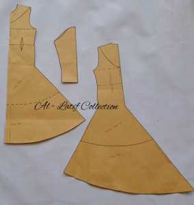 pola instan / pola jiplak KEBAYA EKOR PENGANTIN