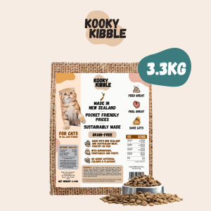 Grain Free Kooky Kibble Dry Cat Food 3.3kg New Zealand Made with Superfoods Vegetables and Fruits for All Life Stages