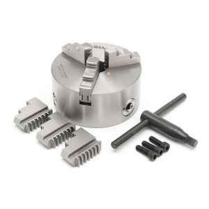 SANOU K11-130 3 Jaw Lathe Chuck Self-Centering 5" Hardened Steel for Drilling Milling Machine Wrench and Screws
