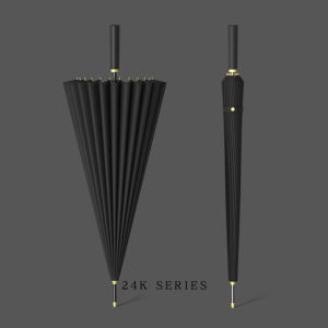(IN STOCK)24 Bone Umbrella Golf Straight Long Handle Umbrella Large Oversized Windproof Double Rainstorm Business Umbrella