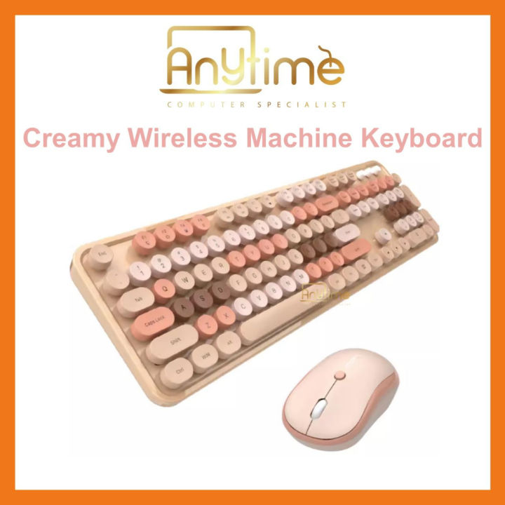 [HOT FHVNKUF 105] Creamy wireless keyboard machine keyboard milktea ...