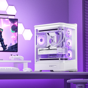 Case Jonsbo D400 White atx เคส คอมพิวเตอร์ ทรงตู้ปลา กระจกนิรภัย