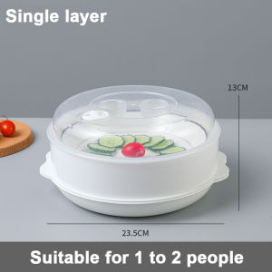 Microwave Steamer with Cover Multi Layer Plastic Reusable Food Heating Rack High Temperature Resistant Cooking Dapur