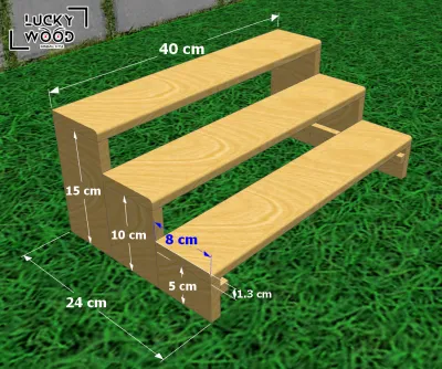 ชั้นไม้วางของ 3ขั้นบันได (ขนาด20-50cm)