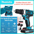 MAKITA Hand Electric Drill Heavy Duty 48V Cordless Power Impact Tools Kit with 2 Batteries with LED Light Wireless Drill. 