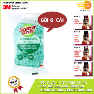 Miếng rửa chén hạt nổi siêu sạch Scotch-Brite 3M CR-HNSS-G2 - Tốc Độ 247 siêu sạch siêu bền chống bám bẩn